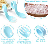 Baby Spoon and fork Set for Baby Feeding (Blue)